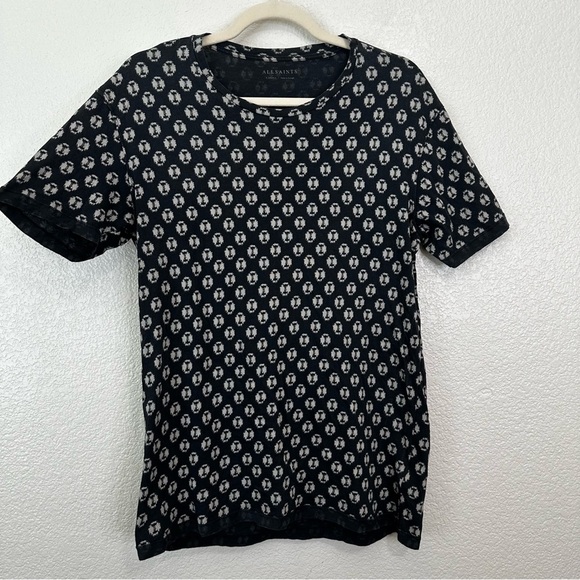 All Saints Black Razor Crew Graphic Short Sleeves Men’s Tee, Size XS - Picture 3 of 10